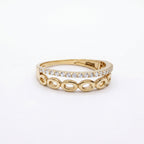 Open Oval Loop Pave Rail Band