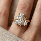 Oval Pear Cluster Bloom Ring
