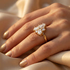 Oval Pear Cluster Bloom Ring