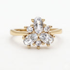 Oval Pear Cluster Bloom Ring