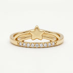 Star Motif Double Rail Ring