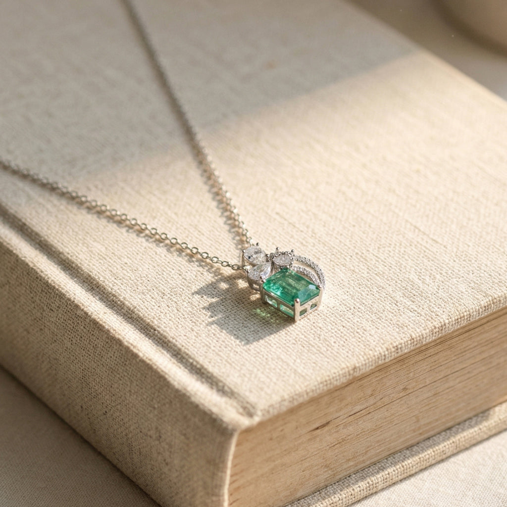 Esme Emerald Bow Pendant