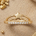 Star Motif Double Rail Ring