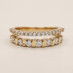 PavÃ© Arc Bar Set Double Stack Ring