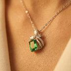 Esme Emerald Bow Pendant