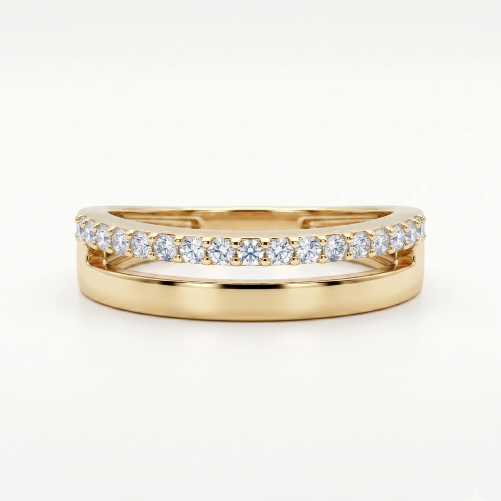 Floating Pave Arc Contrast Band