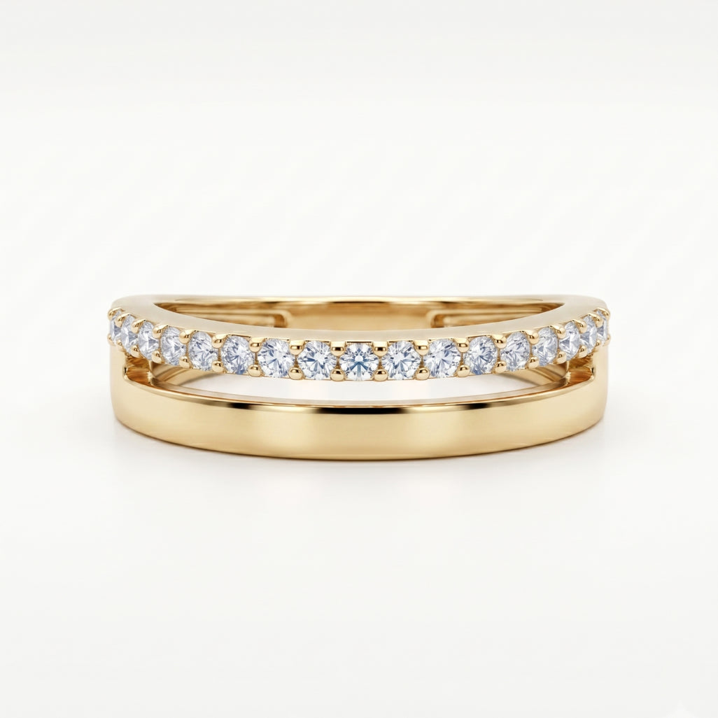 Floating Pave Arc Contrast Band