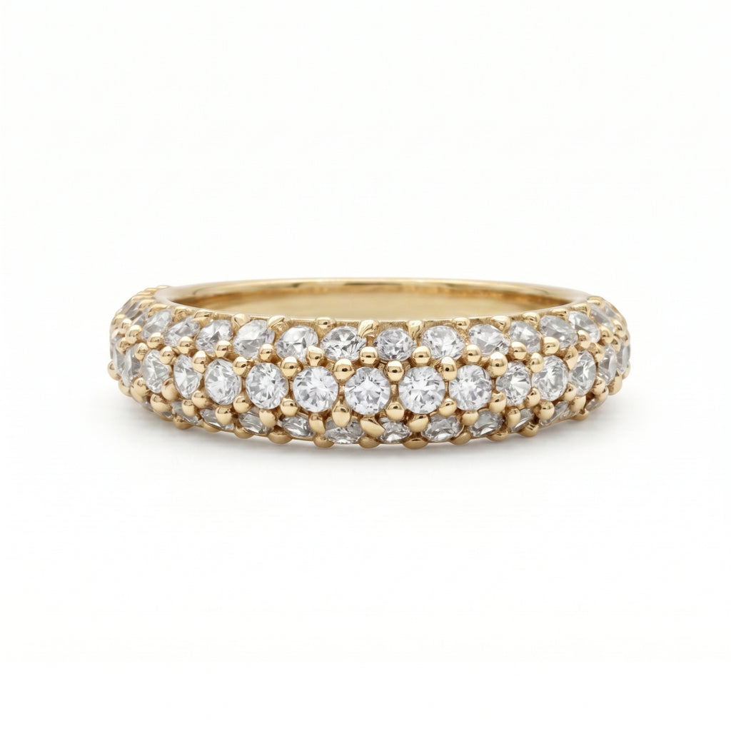 Triple Row Dome Pave Band