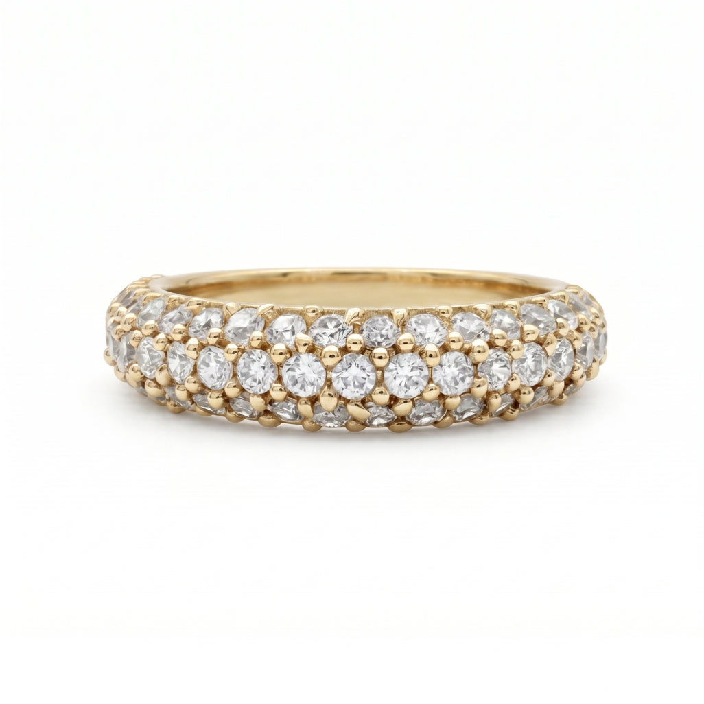 Triple Row Dome Pave Band
