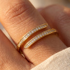 Coil Wrap Pave Open Ring