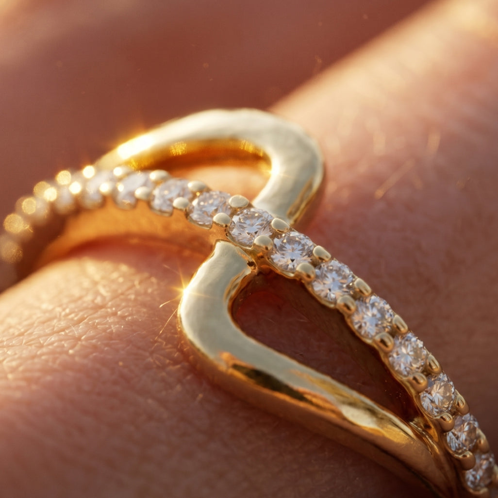 S-Curve Pave Bypass Ring