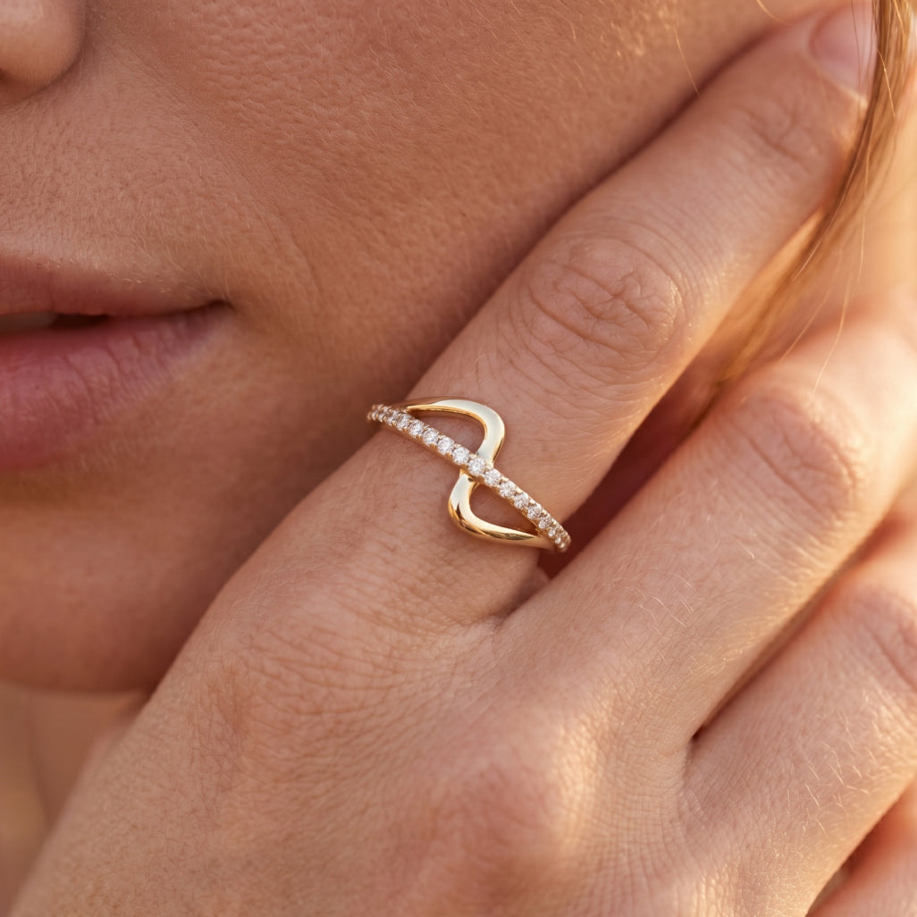S-Curve Pave Bypass Ring