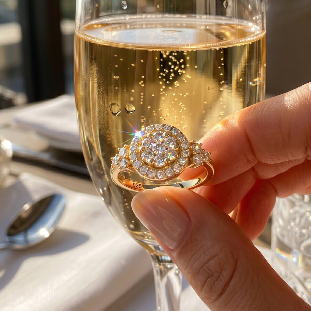 Round Cluster Halo Shoulder Ring