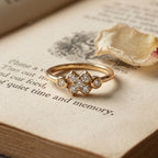 Diamond Cross Cluster Bezel Ring