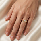Diamond Cross Cluster Bezel Ring