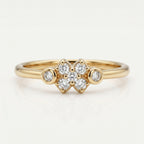 Diamond Cross Cluster Bezel Ring