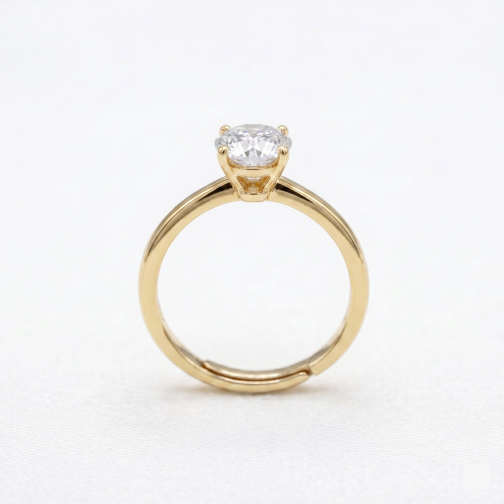 Round Solitaire Knife-Edge Profile Ring