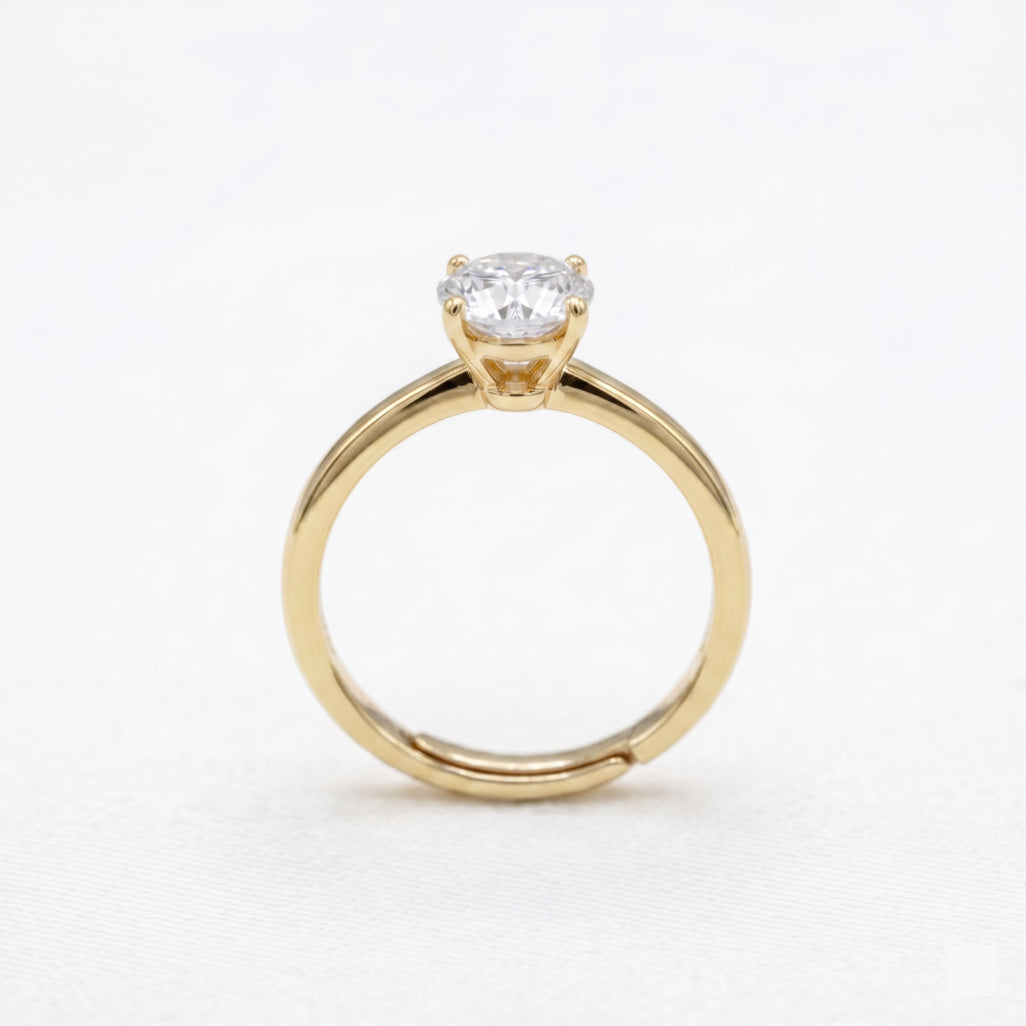 Round Solitaire Knife-Edge Profile Ring