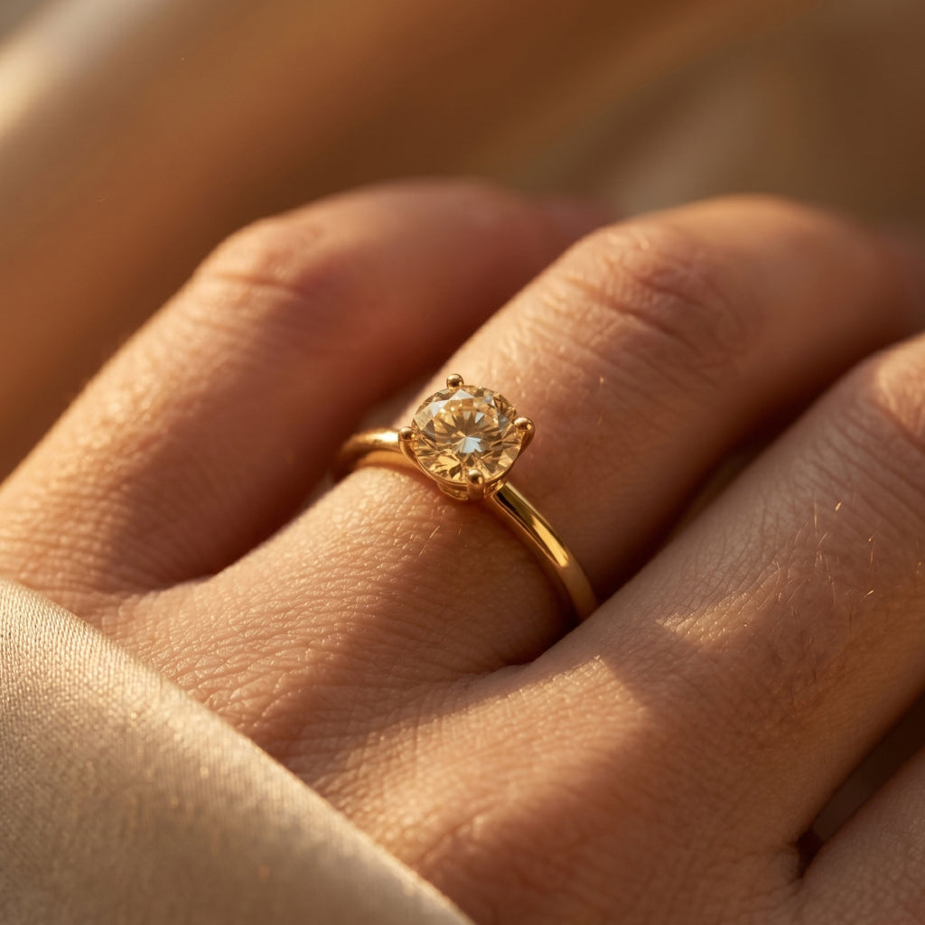 Round Solitaire Knife-Edge Profile Ring