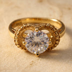 Textured Arch Solitaire Ring