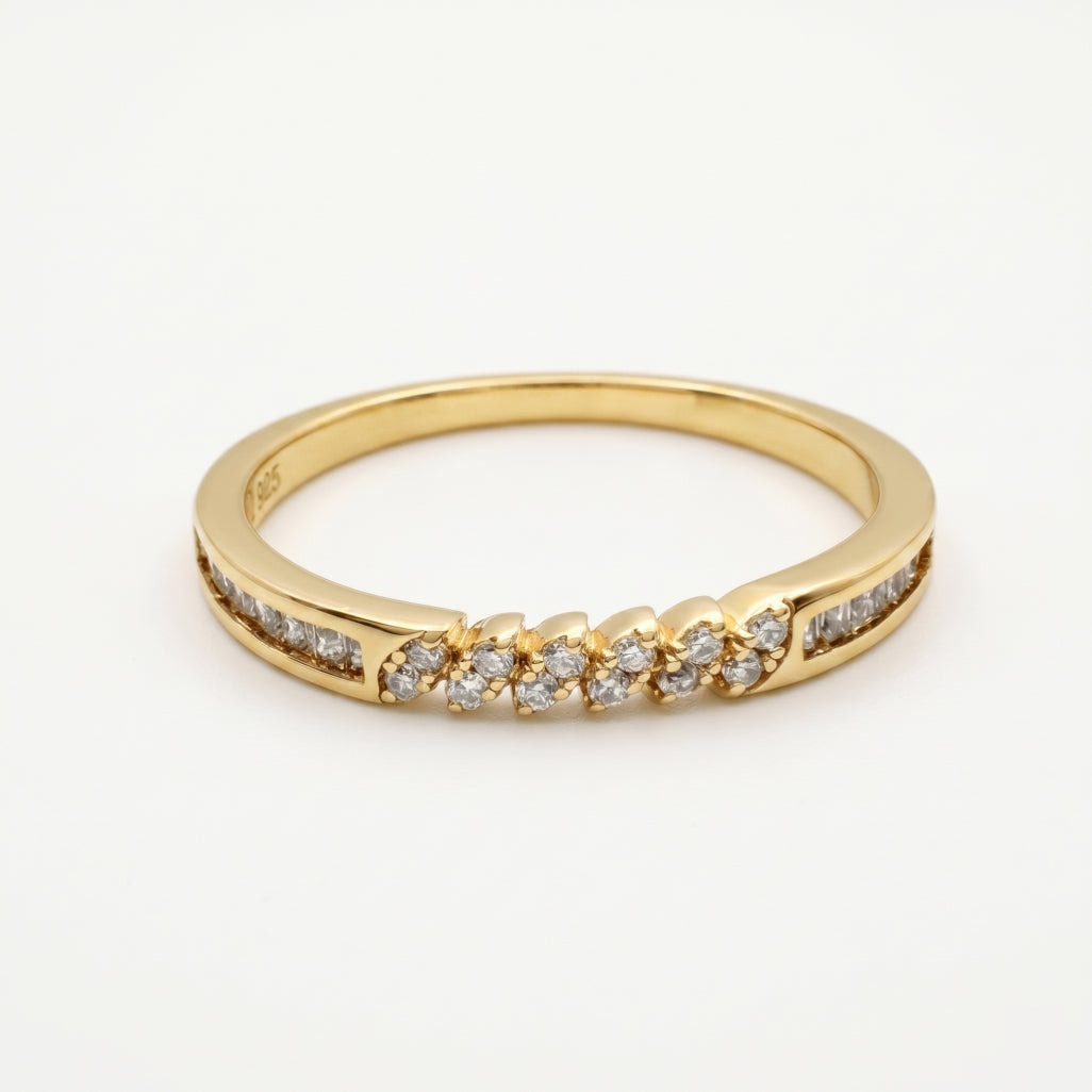 Zigzag Pave Channel Half-Eternity Band