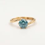 Teal Stone Bypass Solitaire Ring
