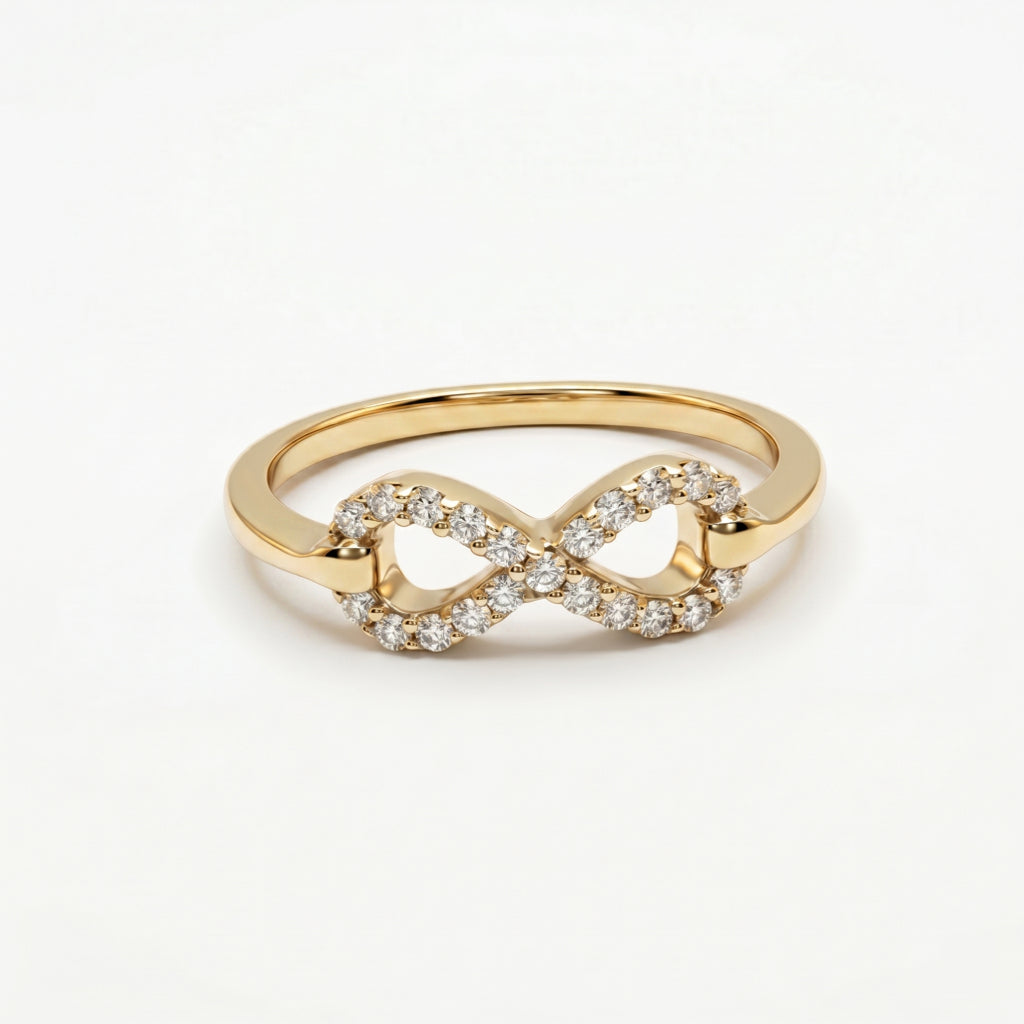 Pave Infinity Knot Ring