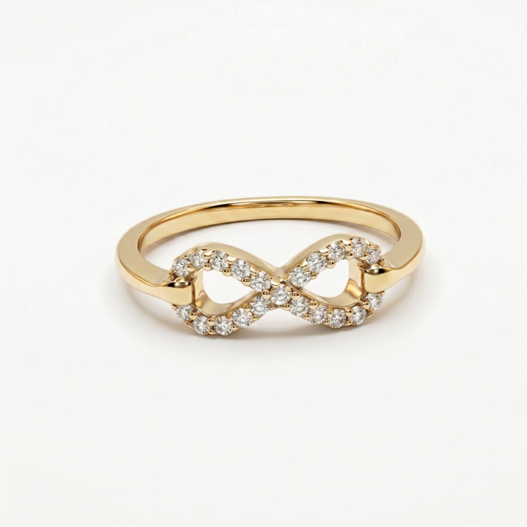 Pave Infinity Knot Ring