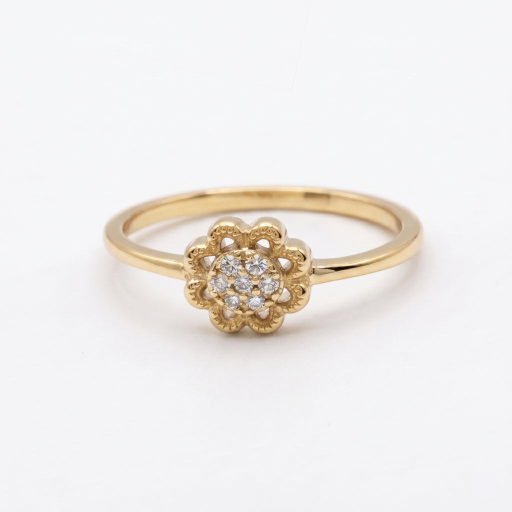 Scallop Petal Cluster Ring