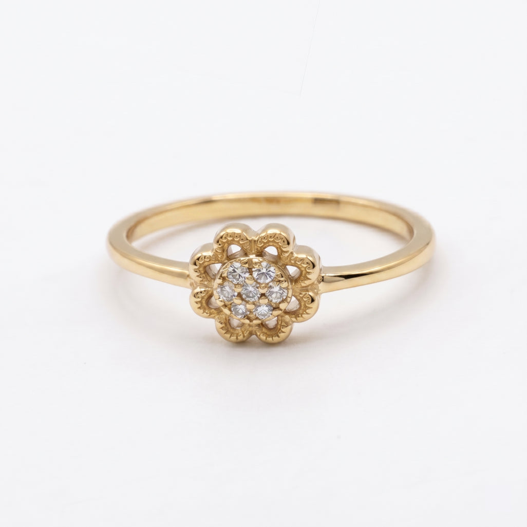 Scallop Petal Cluster Ring