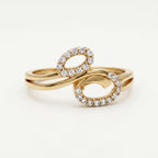 Double Oval Halo Bypass Ring