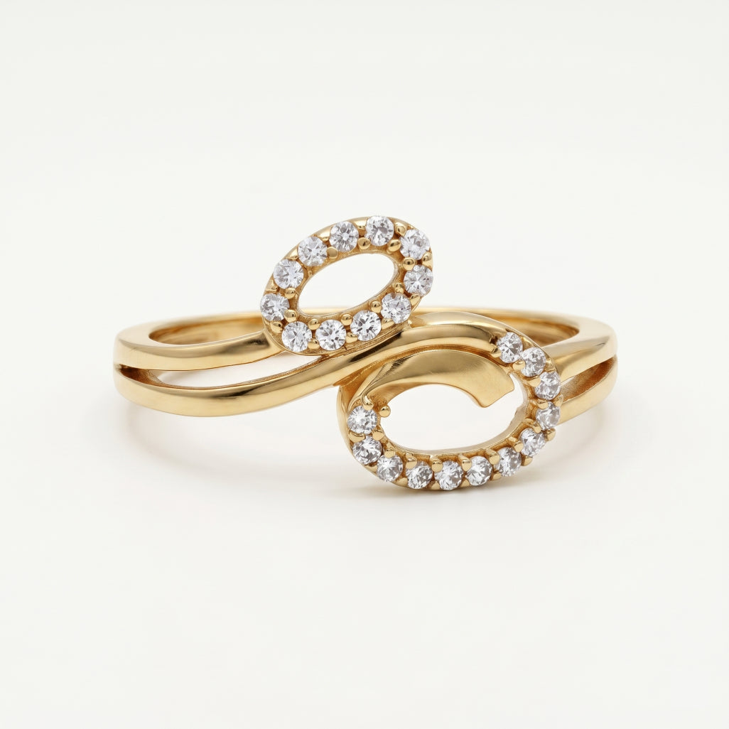 Double Oval Halo Bypass Ring