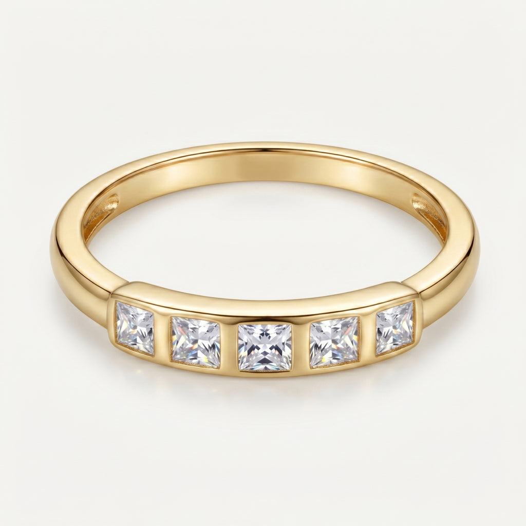 Five-Stone Princess Bezel Band