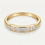 Five-Stone Princess Bezel Band