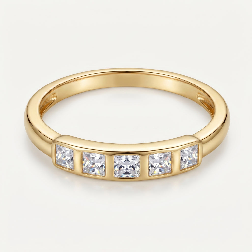 Five-Stone Princess Bezel Band