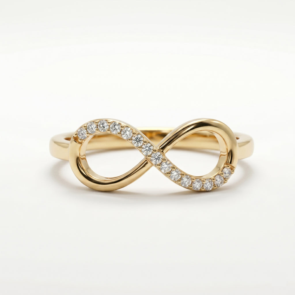 Half-Set Infinity Pave Ring