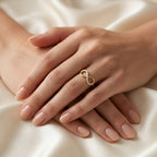 Half-Set Infinity Pave Ring