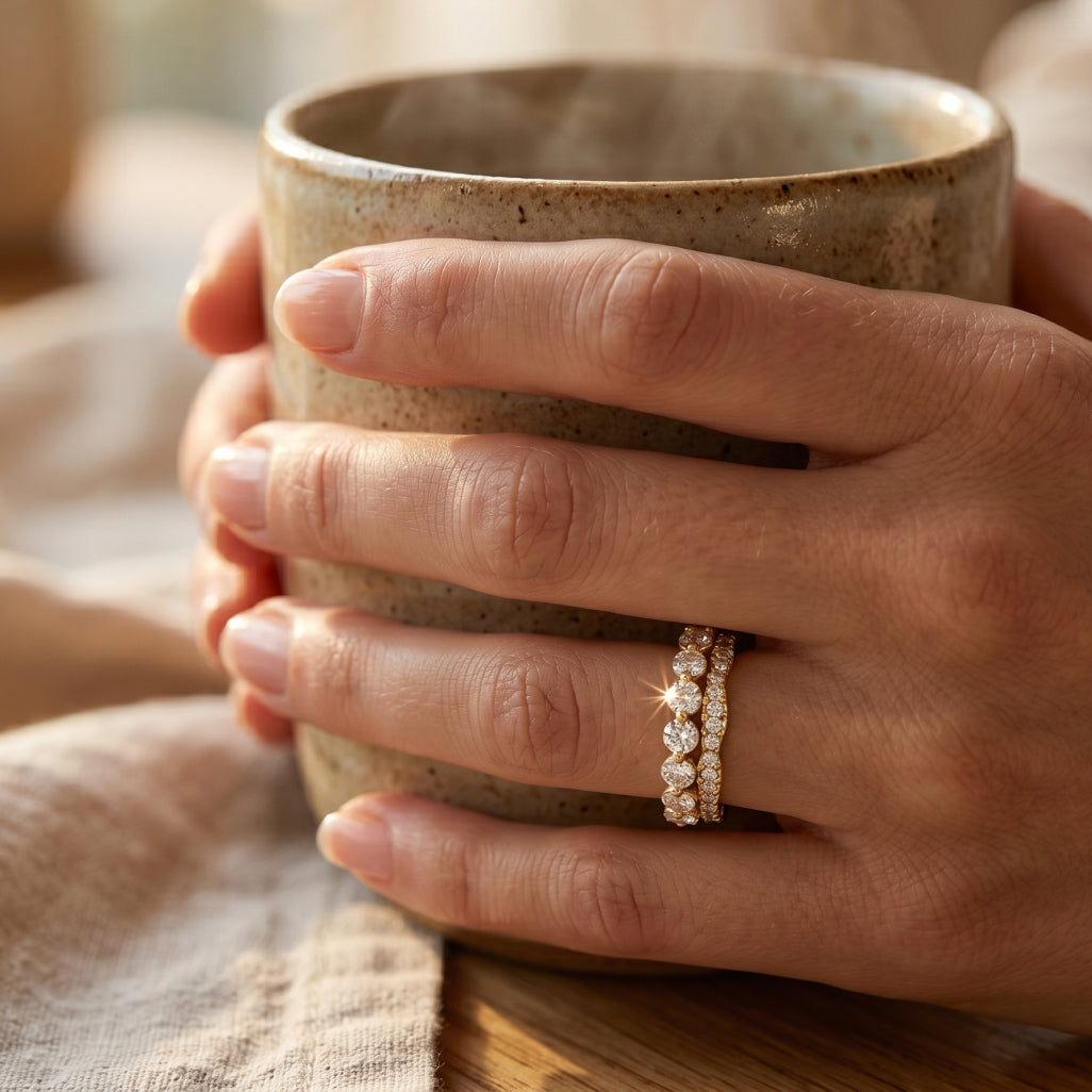 Scallop Edge Large Round Dual Row Band