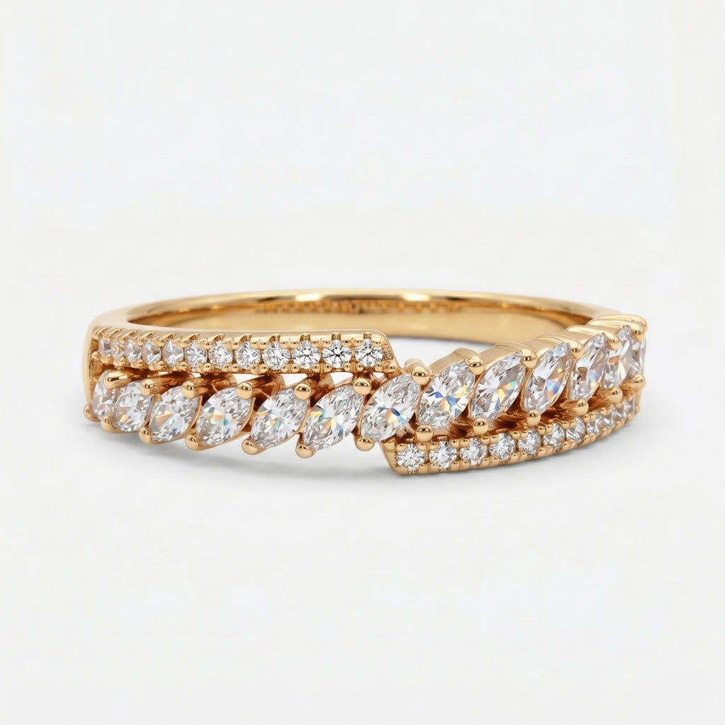 Diagonal Marquise Sweep Band