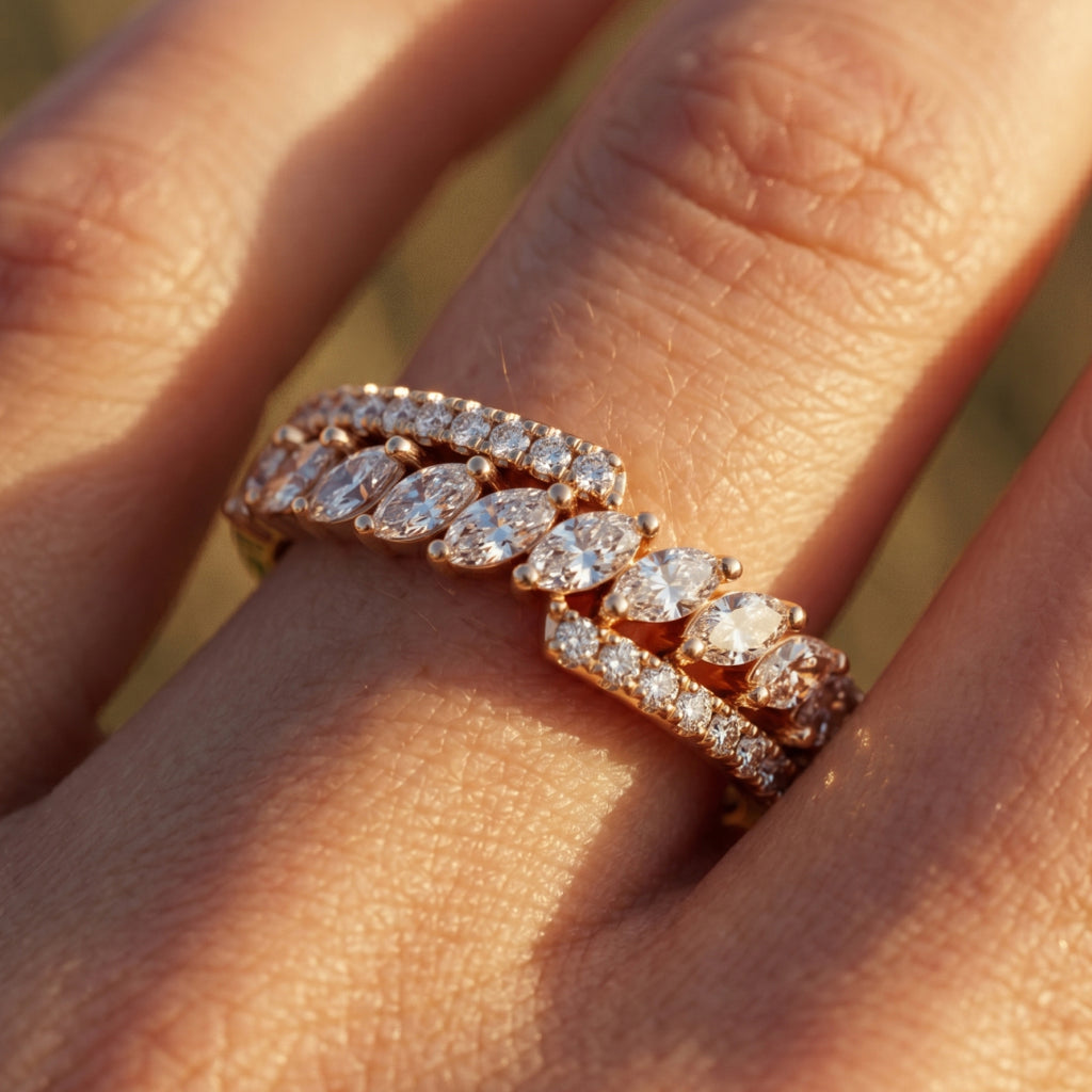 Diagonal Marquise Sweep Band