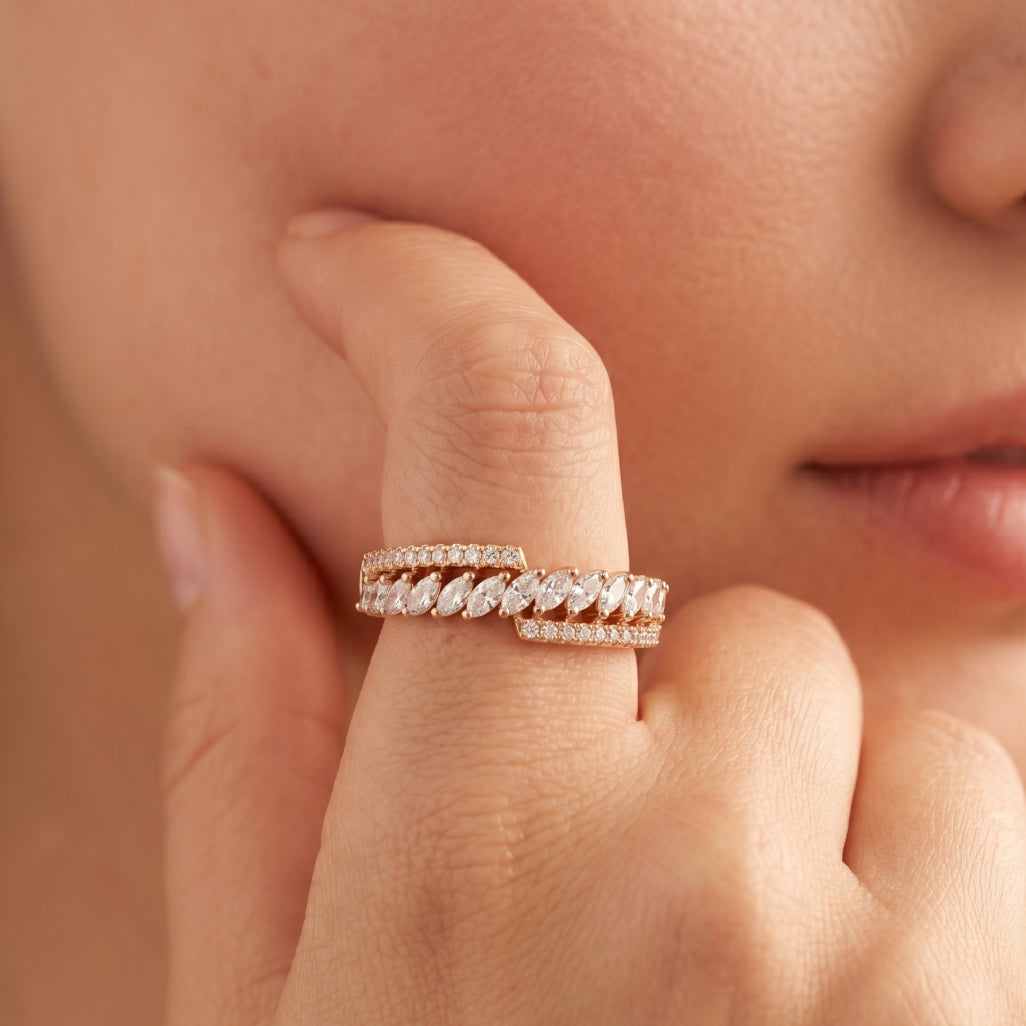 Diagonal Marquise Sweep Band