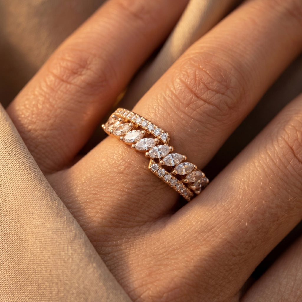 Diagonal Marquise Sweep Band