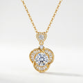 White Round Baguette Orbit Knot Heart Necklace 18k gold vermeil