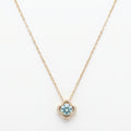 Aqua Round Clover Halo Necklace 18k gold vermeil