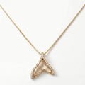 Mermaid Tail Crystal Pave Pendant Necklace 18k gold vermeil
