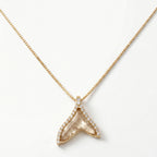 Mermaid Tail Crystal Pave Pendant Necklace 18k gold vermeil