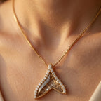 Mermaid Tail Crystal Pave Pendant Necklace 18k gold vermeil