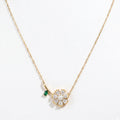 Pearl Centre Daisy Stem Necklace 18k gold vermeil