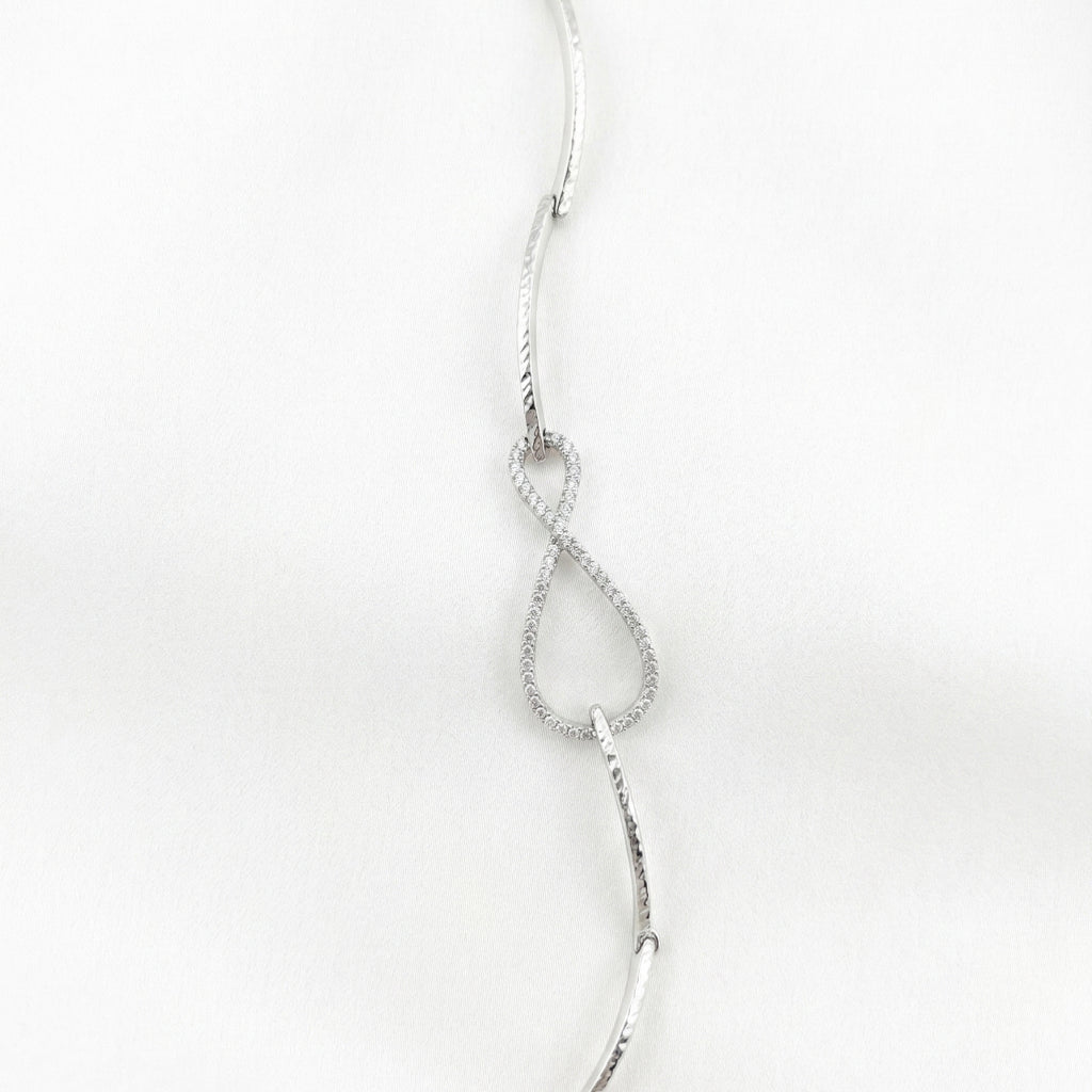 Silver Infinity Pave Bangle Bracelet