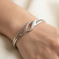 Silver Twisted Wave Filigree Bangle Bracelet